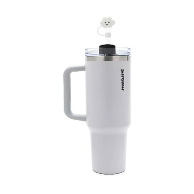 VASO TERMICO BLANCO CON BOMBILLA Y TAPON NUBE 1200ML SKORA