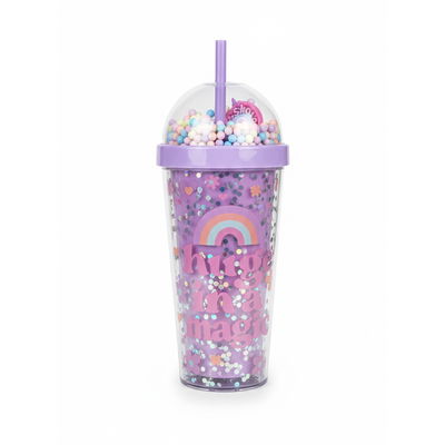 VASO INFANTIL SKORA THINK HAPPY VIOLETA 400 ML