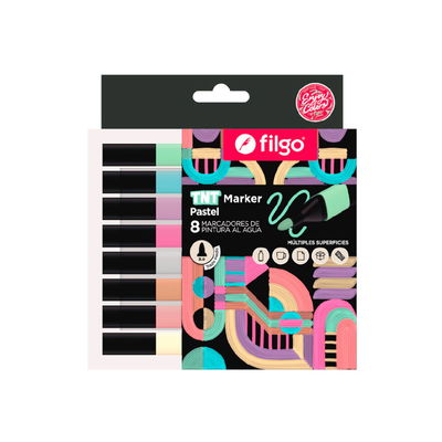MARCADOR PINTURA FILGO TNT BLISTER X8PASTEL