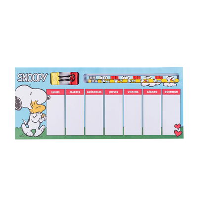 PLANNER MOOVING SEMANAL SNOOPY CON ACCESORIOS