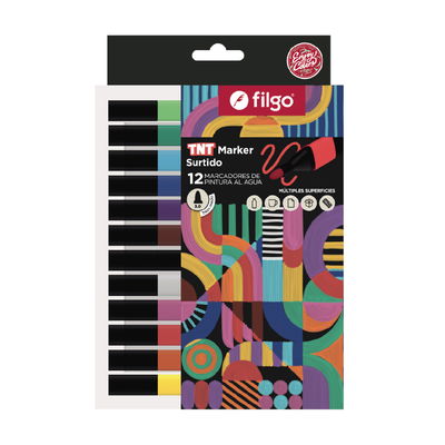 MARCADOR FILGO PUNTA AL AGUA TNT 3.0 SURTIDO X12 UNIDADES