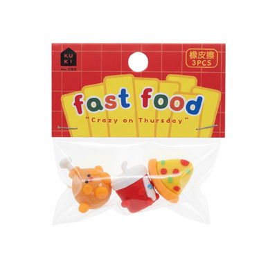 GOMA DE BORRAR FAST FOOD X3