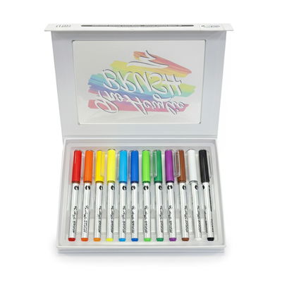 MARCADOR MOOVING ACRILICO BLISTER X 12 COLORES PTA. PINCEL