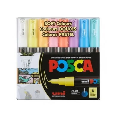 MARCADOR POSCA PC-1M PASTEL X8 UNIDADES