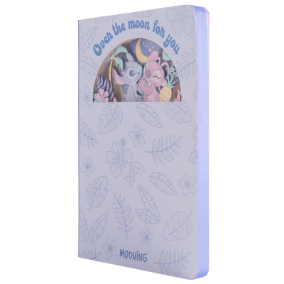 CUADERNO MOOVING MAGIC LAYERS 14X21 COSIDO STITCH RAYADO