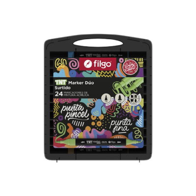 MARCADOR PINTURA ACRILICA TNT MARKER DUO FILGO SET 24U