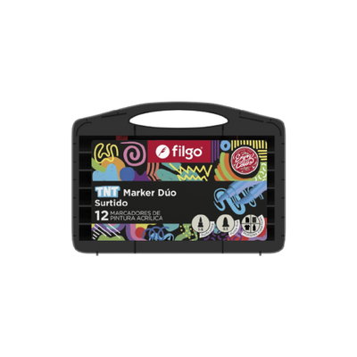MARCADOR PINTURA ACRILICA TNT MARKER DUO FILGO SET 12U