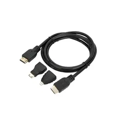 Cable Hdmi 3 En 1 Con Adaptadores A Mini Hdmi Y Micro Hdmi