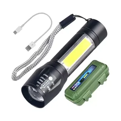 Linterna Recargable Led Con Estuche