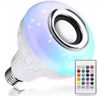 Foco LED RGB Parlante Bluetooth y Control Remoto