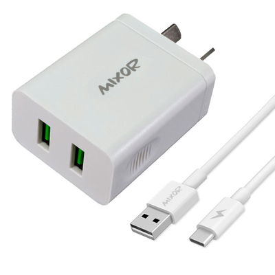 Cargador 220v Mixor 4,4A 1 USB + Cable Tipo C