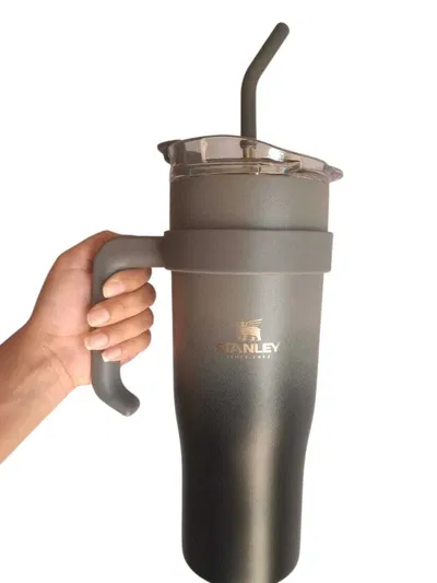 Vaso térmico 1200ml c/sorbete- Degrade Gris-Negro