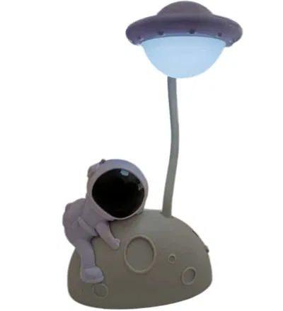 Velador Astronauta Sobre Luna - Led Recargable Usb Flexible