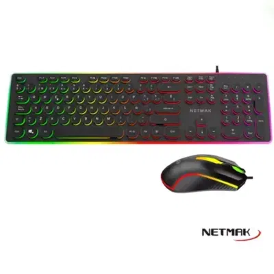 Kit Teclado + Mouse RGB Teclas Redondas Vortex Netmak