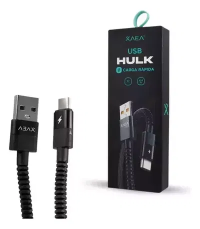 Cable Cargador Y Datos Mallado Reforzado USB a Tipo-C 4.4A "XAEA HULK"