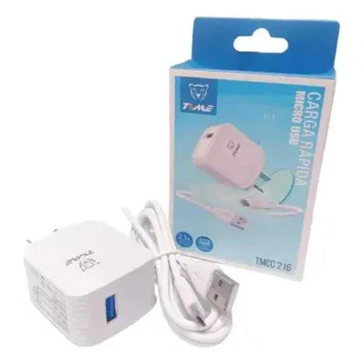 Cargador Carga Rapida 2.1a + Cable USB - MicroUSB