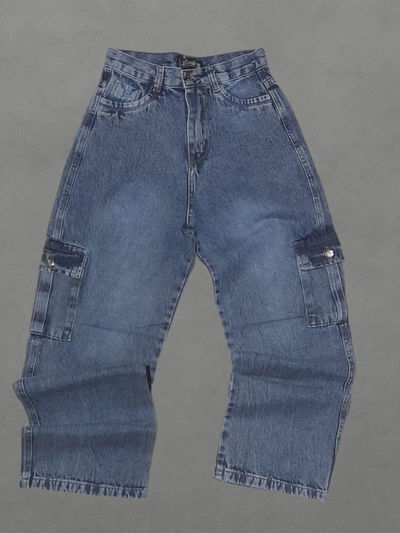 Jeans wide cargo nevado