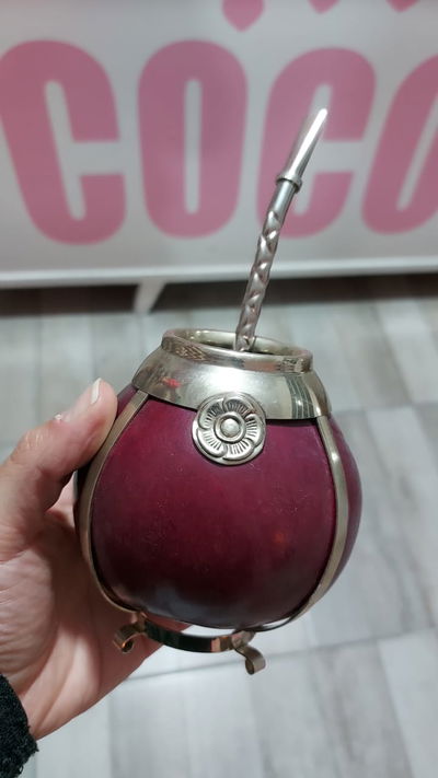 MATE DE CALABAZA Y ALPACA CON BOMBILLA