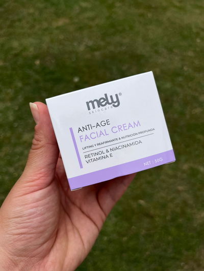 CREMA FACIAL MELY ANTI AGE CON RETINOL, NIACINAMIDA Y VIT E