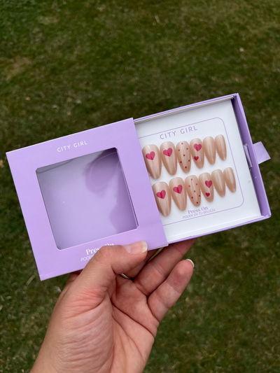 PRESSON PREMIUM CITY GIRL CORAZONES CON STICKER PEGAMENTO