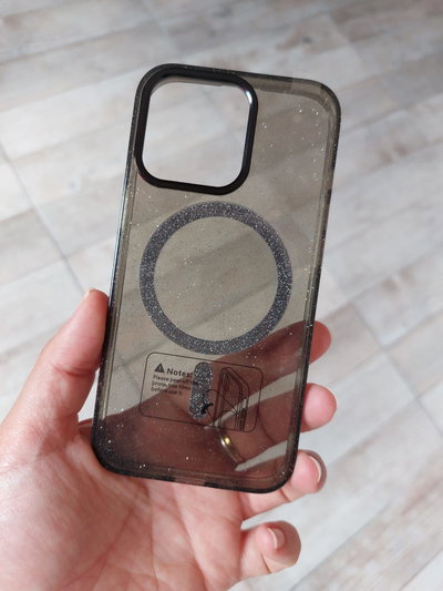 MAGSAFE NEGRA CON GLITTER 13 PRO