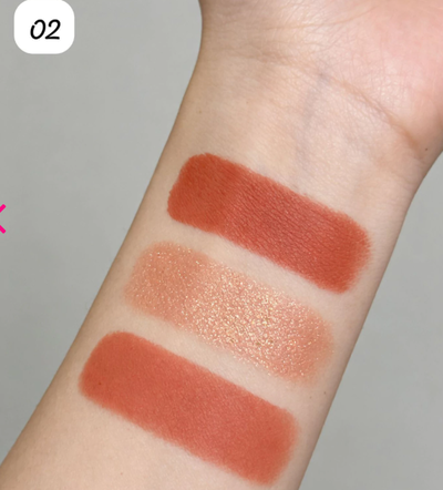 RUBOR MELY TRIPLE TEXTURA (POLVO MATTE, BRILLOSO Y CREMA) LINEA PRO 