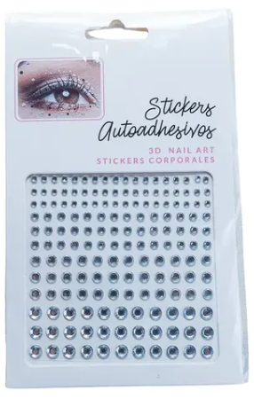PLANCHA DE GEMAS AUTOADHESIVAS PLATEADAS