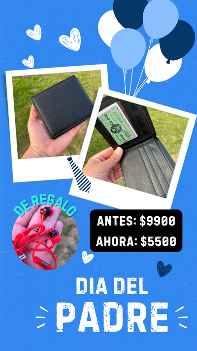 BILLETERA CON AURICULARES DE REGALO