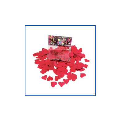 CONFETTI CORAZONES ROJOS METALIZADOS