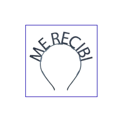 VINCHA ME RECIBI GLITTER NEGRA