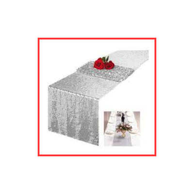 CAMINO MESA LENTEJUELAS PLATEADO