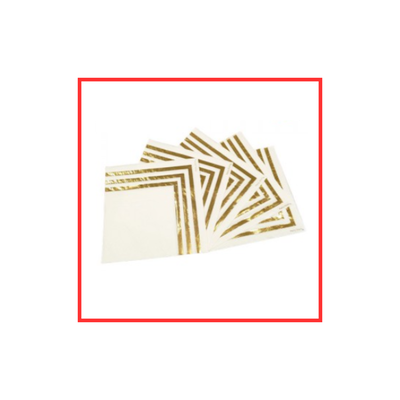 SERVILLETA BORDE DORADO x 12 unidades