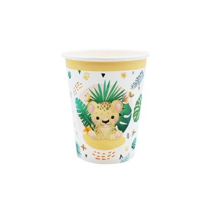 VASO ESTAMPADO ANIMALES DE LA SELVA x6u