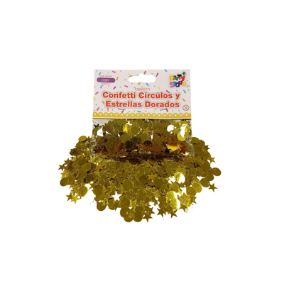 CONFETTI  FORMAS DORADO 