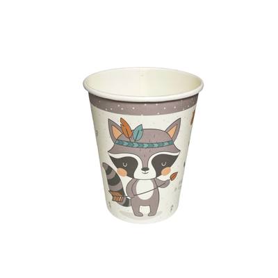 VASO ESTAMPADO MAPACHE x6u
