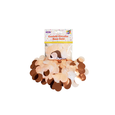 CONFETTI CIRCULOS ROSA GOLD