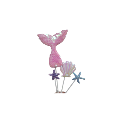 PINCHE SET COLA DE SIRENA ROSA