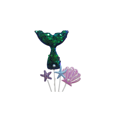 PINCHE SET COLA DE SIRENA VERDE