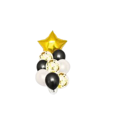 SET GLOBOS LATEX CONFETTI x 9 unidades 