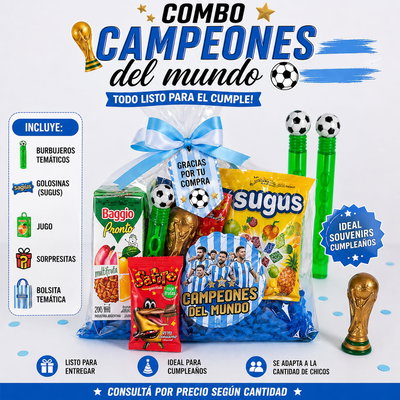 COMBO CAMPEONES DEL MUNDO GOLOSINAS 