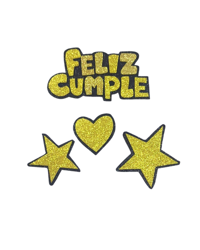 KIT PINCHE FELIZ CUMPLE DORADO