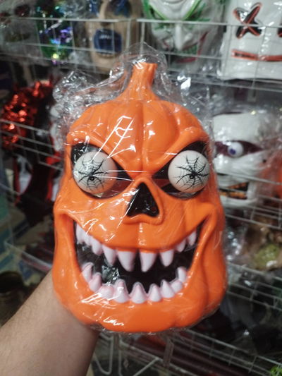MASCARA CALABAZA OJOS SALTONES ARAÑAS