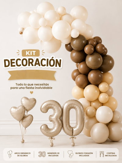 KIT DECORACION CUMPLEAÑOS CREAM