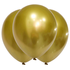 PACK GLOBO LATEX DORADO CROMO PLATINO 12 PULGADAS