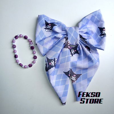 Set Colita + Pulsera mostacillas Sanrio Kuromi