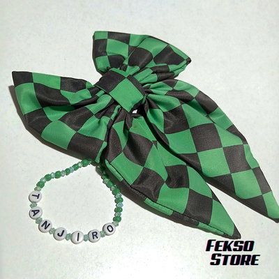 Set Colita + Pulsera mostacillas Demon Slayer