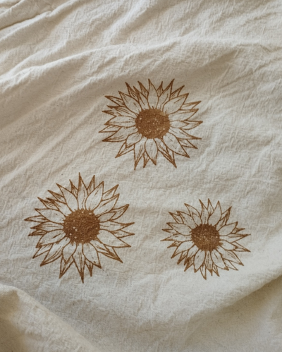 Tusor Serigrafía Girasol - ancho 150 cm