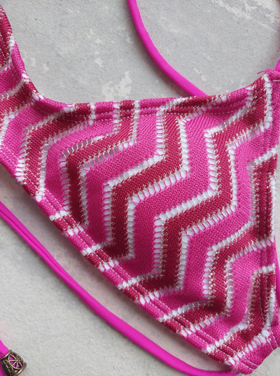 TOP ADRODITA TRAMA ZIGZAG FUCSIA