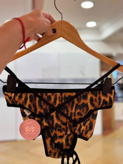 BIKINI TOP LEOPARDO LUREX