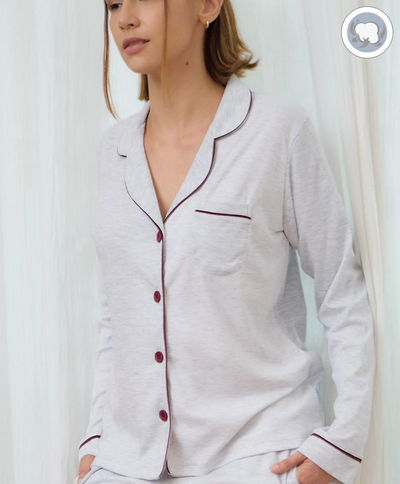 Pijama camisero Carlota gris